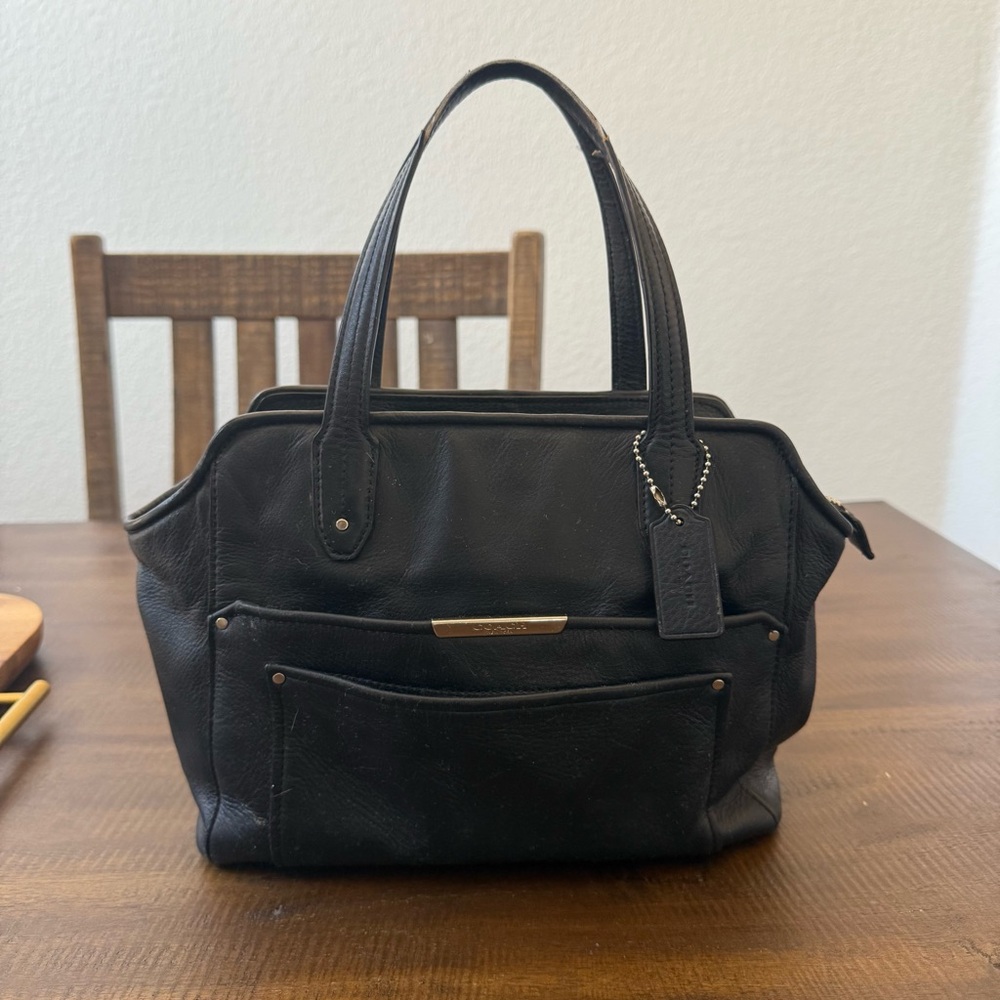 COACH Taylor Betty Black Leather Shoulder Tote Cross-Body Bag